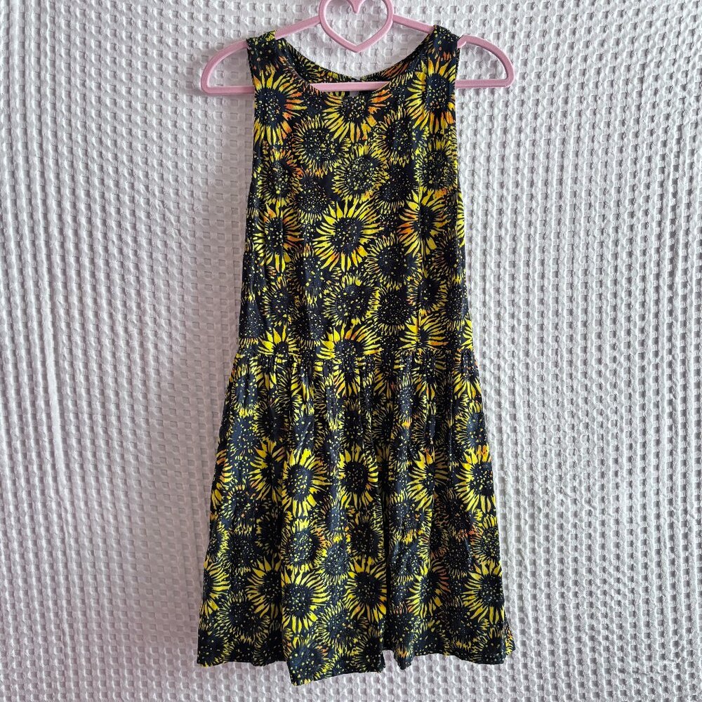 Sugarhill Boutique sunflower print sleeveless dress size Medium